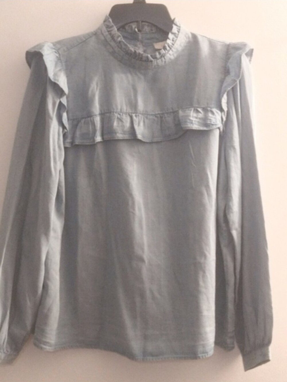 LOFT Ruffle Long Sleeve Blouse - Size: M, NWT